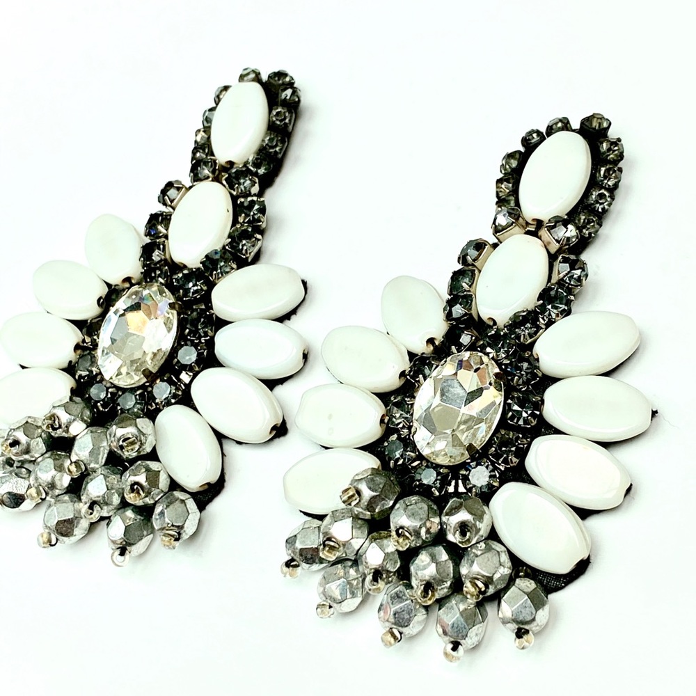 Beaded Fashion Earrings, Handmade W/Rhinestones